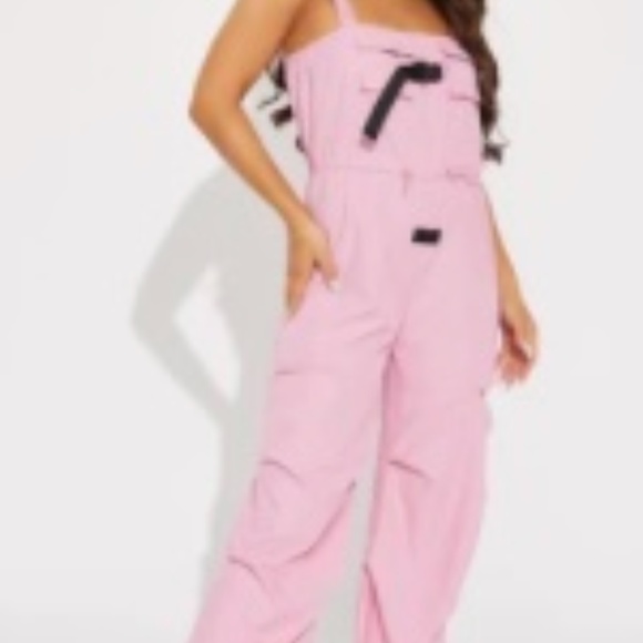 Utility pink jumpsuit - super cute! - Picture 3 of 3